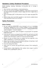 gehl-sl7810e-skid-steer-loader-operator-manual-917245-ep0310-procedures-10.webp Gehl SL7810E mandatory safety shutdown procedure and operator safety reminders for skid-steer loader operation.