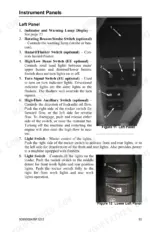 gehl-v400-skid-steer-loader-operator-manual-50950004-controls-37.webp Gehl V400 left instrument panel controls, switches, and indicator lamp display diagram and descriptions.