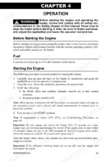 gehl-v400-skid-steer-loader-operator-manual-50950004-operations-47.webp Gehl V400 operator manual page detailing engine starting procedures, fuel requirements, and safety warnings.