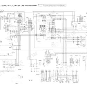 Hitachi Zaxis 160LC, 180LC, 180LCN electrical circuit diagram showing monitor and controller wiring.