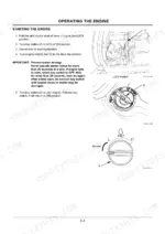 hitachi-zaxis-75us-hydraulic-excavator-operator-manual-em1cc-1-1-operations-100.webp Hitachi ZAXIS 75US engine starting procedure, key switch, pilot control lever, and engine control dial diagrams.