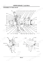 hitachi-zx140w-3-hydraulic-excavator-workshop-manual-wceb-e-00-drivetrain-parts-354.webp Hitachi ZX140W-3 travel motor disassembly diagram showing numbered components and exploded view of the undercarriage motor.