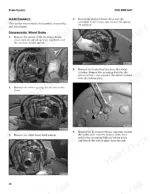 hyster-f5-0ut-f100ut-forklift-truck-service-manual-4310285-procedures-38.webp Hyster F5.0UT, F100UT brake system maintenance procedures showing wheel brake disassembly steps with component photos.