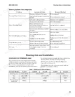 Hyster J1.5UT, J2.0UT, J2.5UT, J3.0UT, J3.5UT steering system fault diagnosis table and steering axle specifications table.