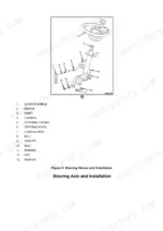 hyster-j30utt-j35utt-j40utt-counterbalanced-3-wheel-battery-forklift-truck-service-manual-4282423-exploded-view-24.webp Hyster J30UTT, J35UTT, J40UTT exploded view of steering column assembly, wheel, locking handle, and mounting hardware components.
