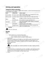 hyster-p1-5ut-electric-pallet-truck-operator-manual-4280001-operations-17.webp Hyster P1.5UT (A3D1) operator manual page 17, pre-operation inspection table and driving procedures for tiller handle.