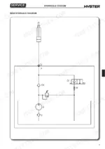 Hyster P2.0SE main hydraulic system diagram showing pump, filter, relief valve, check valve, and solenoid valve Q1.