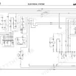 Hyster R1.0E, R1.2E, R1.4E electrical system wiring diagram showing relays, fuses, and controller connections.