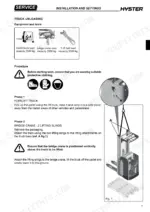 hyster-rs1-6n-forklift-truck-service-manual-4174593-procedures-27.webp Hyster RS1.6N service manual page showing truck unloading procedures, lifting equipment requirements, and bridge crane diagram.
