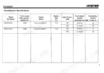 Hyster RS45-27CH, RS45-31CH reach stacker specifications table showing engine, speed, and gradeability data.