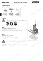hyster-s1-0-s1-6-series-tiller-lift-truck-service-manual-1668891-procedures-30.webp Hyster S1.0–S1.6 I.L. truck unloading procedure, equipment requirements, and bridge crane lifting diagram.