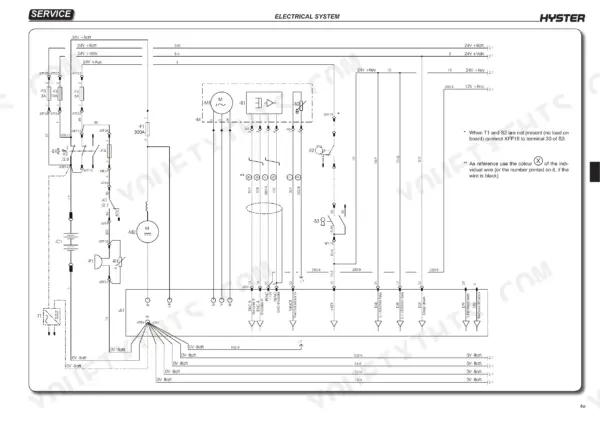 hyster-s1-0-s1-6-series-tiller-lift-truck-service-manual-1668891-wiring-77.webp Hyster S1.0–S1.6 I.L. electrical system wiring diagram showing motor, controller, fuses, and sensor connections.