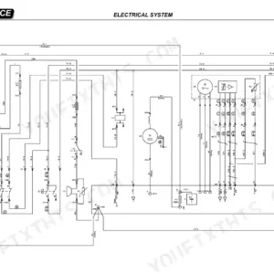 Hyster S1.0E, S1.2E, S2.4HBE electrical system wiring diagram showing battery, traction motor, and controller connections.