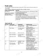 hyster-t3-0uts-stand-drive-electric-tow-tractor-service-manual-4279887-error-codes-13.webp Hyster T3.0UTS fault code list table showing LED flash patterns, display codes, explanations, and potential causes.