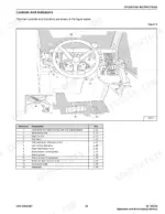 ingersoll-rand-vr518-telescopic-handler-operator-manual-22806467-operations-31.webp Ingersoll-Rand VR518 operator manual diagram showing cab controls, indicators, and a reference table for steering and pedals.