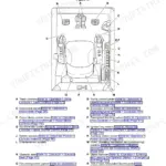 JCB 100 C-1, 90 Z-1 operator station diagram showing component locations for controls, pedals, switches, and seat.