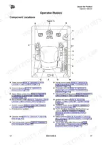 jcb-100-c-1-90-z-1-compact-excavator-operator-manual-9831-1000-controls-29.webp JCB 100 C-1, 90 Z-1 operator station diagram showing component locations for controls, pedals, switches, and seat.