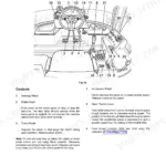 JCB Fastrac 3200 & 3230 cab layout diagram showing operator controls, pedals, and throttle lever.
