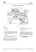 jcb-3200-3230-3200-plus-3230-plus-fastrac-operator-manual-9811-5550-controls-44.webp JCB Fastrac 3200 & 3230 cab layout diagram showing operator controls, pedals, and throttle lever.