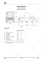 jcb-3200-3230-3200-plus-3230-plus-fastrac-operator-manual-9811-5550-specs-268.webp JCB Fastrac 3200 & 3230 static dimensions diagram and specification table for 495/70 R 24 tyres.