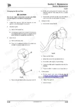 jcb-js200w-wheeled-excavator-service-manual-9803-9540-6-procedures-119.webp JCB JS200W Tier III maintenance manual page showing engine oil and filter change procedure with drain and filter diagrams.