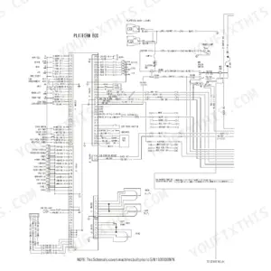 JLG 450A, 450AJ electrical schematic diagram showing platform box wiring, connectors J1-J8, and lighting circuits.