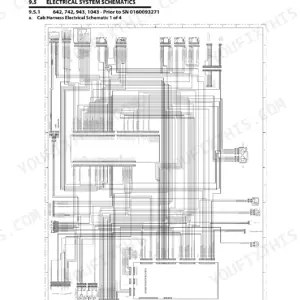 JLG 642, 742, 943, 1043, 1055, 1255 cab harness electrical schematic diagram for units prior to serial number 0160093271