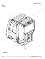 john-deere-225dlc-excavator-parts-catalog-pc10016-cab-parts-246.webp John Deere 225DLC excavator operator station cab enclosure line art diagram from parts manual.