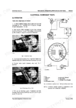 john-deere-2750-tractor-technical-manual-tm4405-wiring-131.webp John Deere 2750 electrical system manual showing alternator test procedures, charging circuit diagram, and component identification.