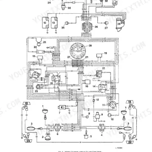 John Deere 2940 electrical system wiring diagram for tractor models without Sound-Gard body, showing components and connections.