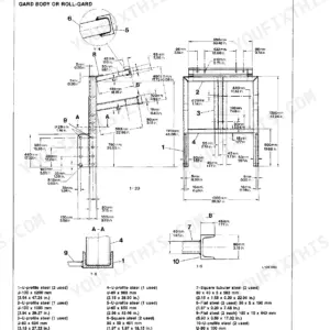 John Deere 3150 tractor separation lifting device diagram for Sound-Gard body or Roll-Gard removal with component dimensions.