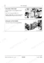 John Deere 3150 tractor separation procedure, attaching lifting gear to clutch housing and installing clutch housing steps.