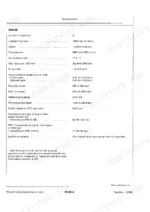 John Deere 3150 engine specifications table including cylinder bore, stroke, compression ratio, and valve clearance data.