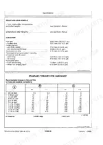 John Deere 3150 specifications table for fluid capacities and standard torque values for hose and pipeline connections.