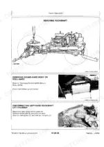 John Deere 3150 service manual page showing rockshaft removal, Sound-Gard body removal, and left-hand lift cylinder disconnection.