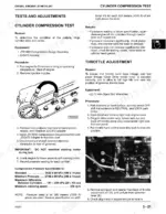 john-deere-4100-compact-utility-tractor-technical-manual-tm1630-procedures-49.webp John Deere 4100 cylinder compression test and throttle adjustment procedures with gauge and linkage diagrams