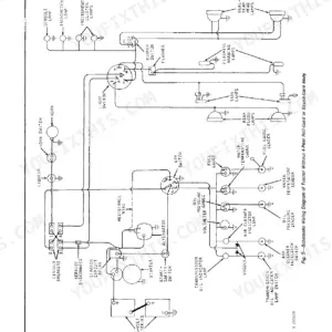 John Deere 4430 electrical system wiring diagram showing battery, starter, alternator, lighting, and gauge circuits.