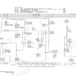 John Deere 444H, 544H, TC44H, TC54H wiring diagram for battery, ignition, alternator, and fuel shutoff circuits.
