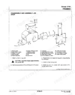 John Deere 550B, 555B crawler dozer Log arch disassembly and assembly with exploded parts drawing and numbered legend
