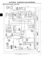 john-deere-7g18-commercial-walk-behind-mower-technical-manual-tm2220-wiring-106.webp John Deere 7G18 main electrical schematic for electric start system showing PTO, ignition, and starting motor circuits.