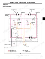 john-deere-7h17-7h19-commercial-walk-behind-mowers-technical-manual-tm2133-hydraulic-103.webp John Deere 7H17, 7H19 hydraulic schematic showing wheel motors, pumps, bypass valves, and oil flow paths for the power train system.