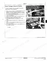 John Deere 9540, 9560, 9580, 9640, 9660, 9680 WTS/CWS combine battery precautions to prevent damage to the electrical system, with battery disconnect handle