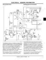 john-deere-x110-x120-x140-tractor-technical-manual-tm2373-wiring-113.webp John Deere X110, X120, X140 electrical schematic showing key switch, relays, fuses, ignition coils, and starting motor wiring.