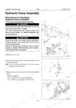 kawasaki-50zv-wheel-loader-shop-manual-93205-00161-hydraulic-parts-110.webp Kawasaki 50ZV hydraulic pump assembly removal and installation procedure with component diagrams and torque specifications.