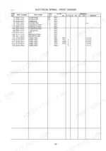 kawasaki-70z-v-wheel-loader-parts-catalog-93308-00144-page-119.webp Kawasaki 70Z V parts list table for electrical wiring front chassis components including cable assemblies and hose clamps.