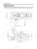 kawasaki-70ziv-wheel-loader-operator-manual-specs-155.webp Kawasaki 70ZIV wheel loader dimensional specifications diagram showing top and side view measurements and turning radius.