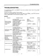 kawasaki-70ziv-wheel-loader-operator-manual-troubleshooting-150.webp Kawasaki 70ZIV troubleshooting table for engine problems, causes, and solutions including oil, coolant, starting, and power issues.