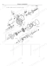 kawasaki-85z5-wheel-loader-parts-catalog-93311-00323-drivetrain-parts-170.webp Kawasaki 85Z5 torque converter exploded view diagram showing transmission housing, gears, bearings, and oil pump components.