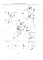 kawasaki-85z5-wheel-loader-parts-catalog-93311-00323-hydraulic-parts-166.webp Kawasaki 85Z5 exploded view of transmission hydraulic lines, radiator connections, and pipe holder details.