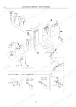 kawasaki-85z5-wheel-loader-parts-catalog-93311-00323-wiring-130.webp Kawasaki 85Z5 rear chassis electrical wiring diagram showing starter motor, battery relay, and solenoid connections.